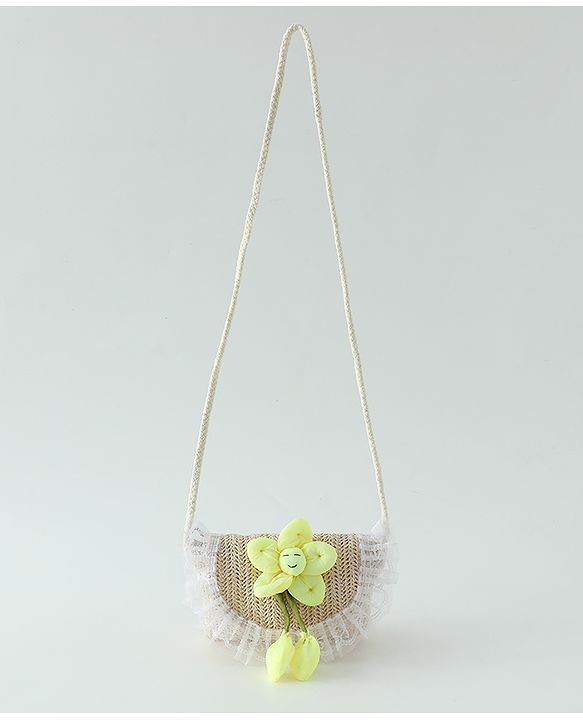 Babyhug Free Size Sling Bag with Floral Applique -Yellow