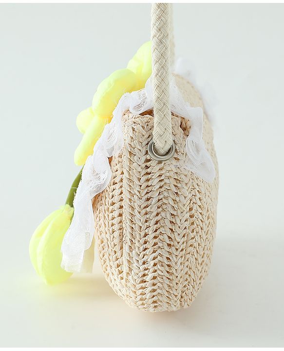 Babyhug Free Size Sling Bag with Floral Applique -Yellow