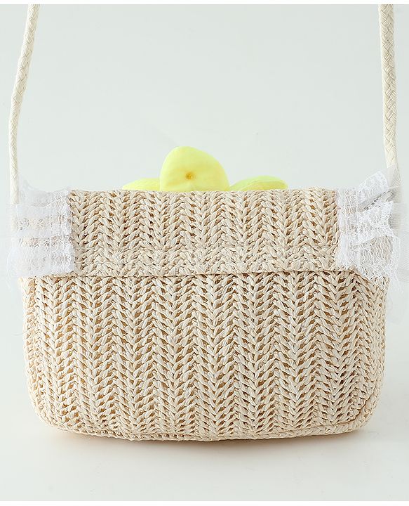Babyhug Free Size Sling Bag with Floral Applique -Yellow