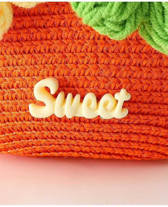 Babyhug Floral Applique Sling Bag Free Size - Orange