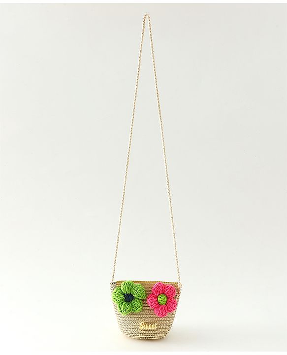 Babyhug Floral Applique Sling Bag Free Size - Orange