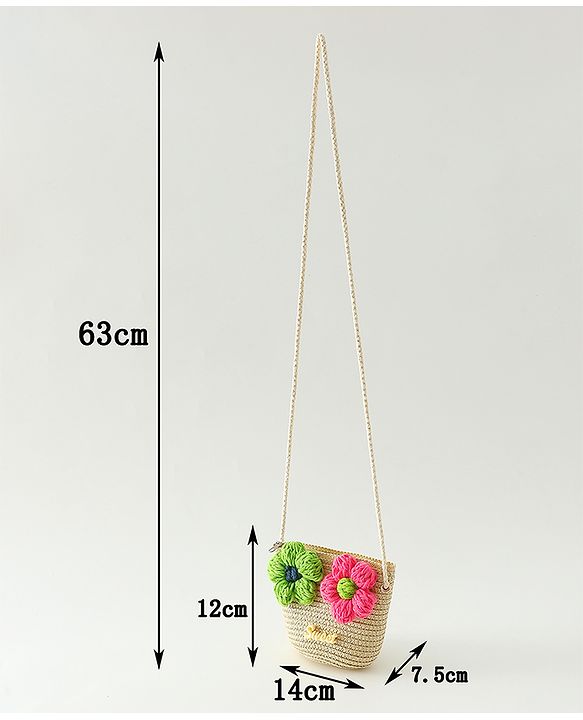 Babyhug Floral Applique Sling Bag Free Size - Orange