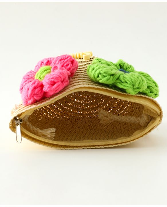 Babyhug Floral Applique Sling Bag Free Size - Orange
