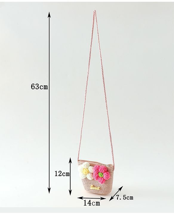 Babyhug Floral Applique Sling Bag Free Size - Orange