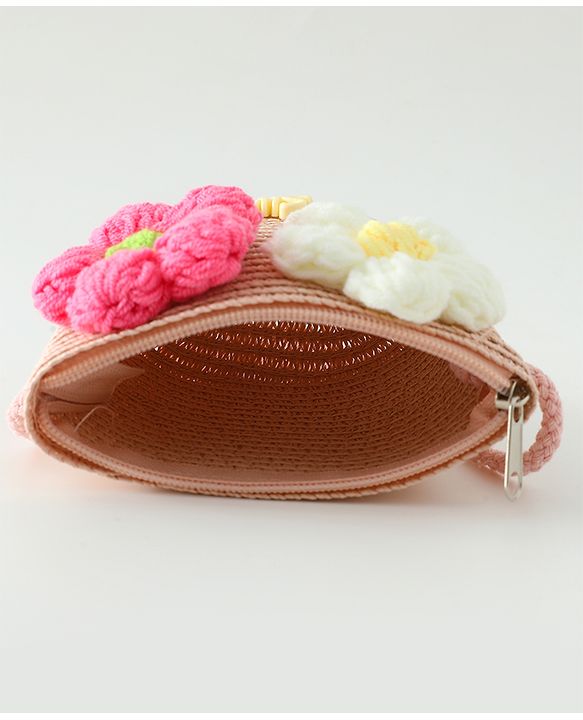Babyhug Floral Applique Sling Bag Free Size - Orange