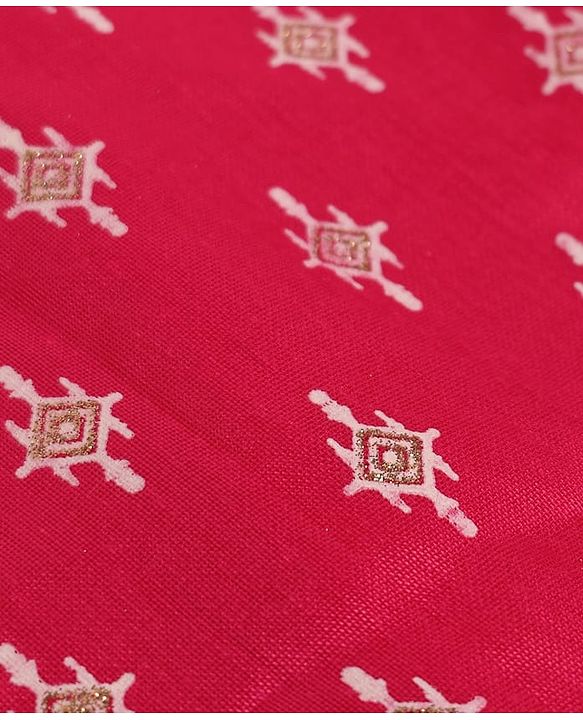 Pine Kids Woven Sleeveless Printed Choli & Lehenga Set With Dupatta - Dark Pink