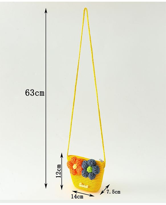 Babyhug Floral Applique Sling Bag Free Size - Orange
