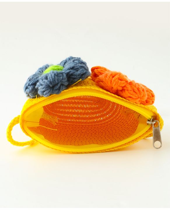 Babyhug Floral Applique Sling Bag Free Size - Orange