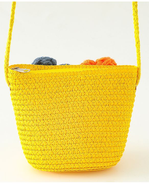 Babyhug Floral Applique Sling Bag Free Size - Orange