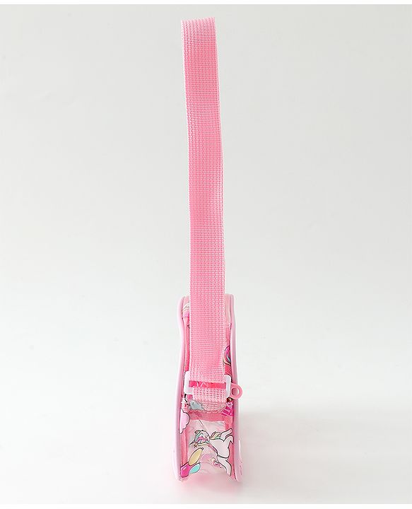 Babyhug Transparent Sling Bag With Unicorn Print - Pink