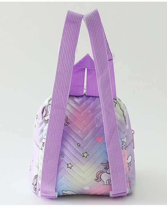 Babyhug Free Size Fashion Backpack With Unicorn Print - Purple