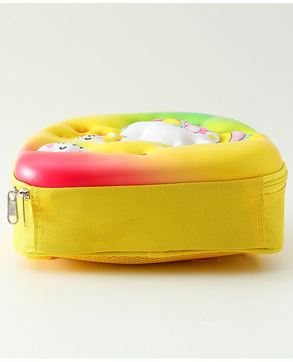 Babyhug Free Size Fashion Backpack With Unicorn Print - Yellow