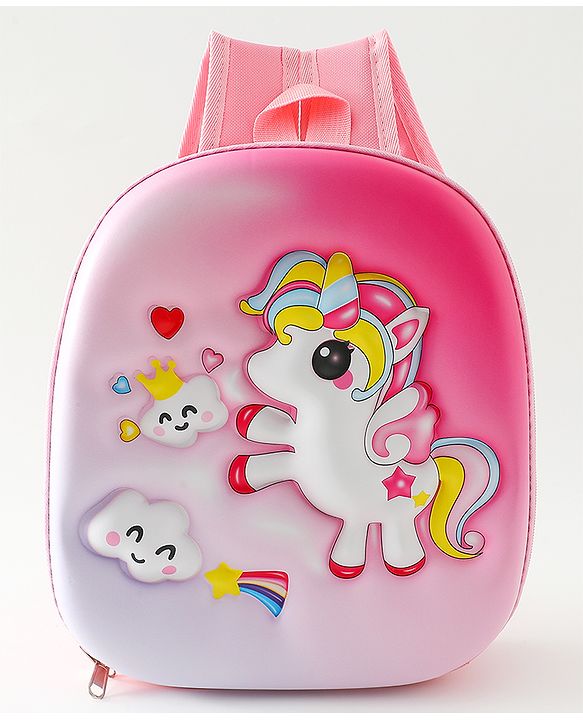 Babyhug Free Size Fashion Backpack With Unicorn Print - Yellow