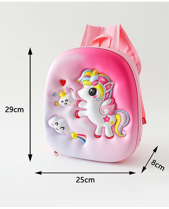 Babyhug Free Size Fashion Backpack With Unicorn Print - Yellow