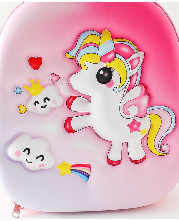 Babyhug Free Size Fashion Backpack With Unicorn Print - Yellow