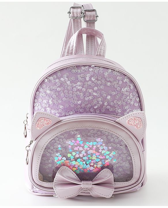 Babyhug Dreamy Glitter Kids Backpack - Purple