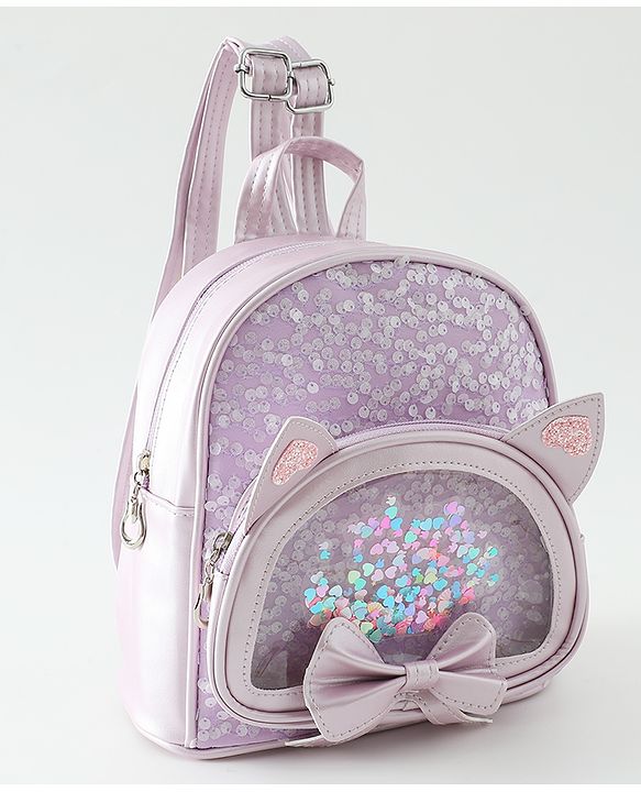 Babyhug Dreamy Glitter Kids Backpack - Purple