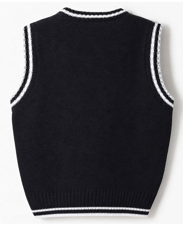 Babyhug Knit Sleeveless Vest Sweater - Black