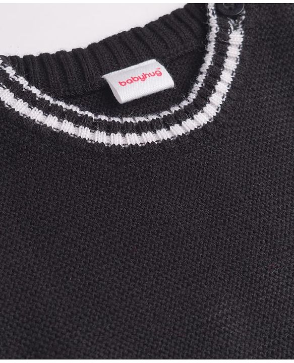 Babyhug Knit Sleeveless Vest Sweater - Black