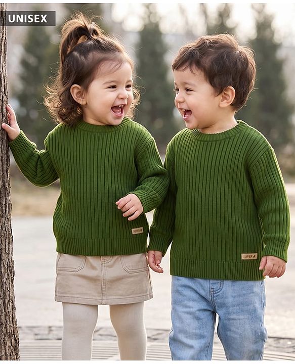 Babyhug Knit Full Sleeves Striped Pullover With Patch - Navy Blue