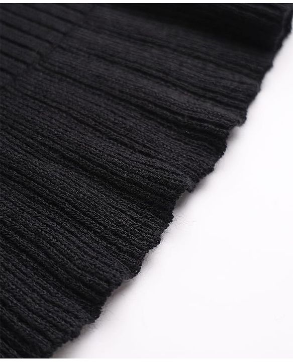Babyhug Knit Full Sleeves Hearts Embroidered Pullover Sweater - Black