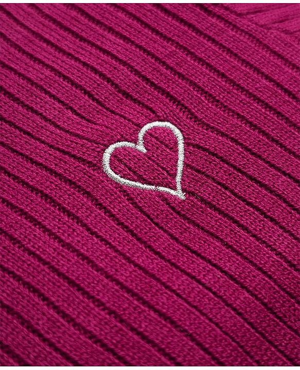 Babyhug Knit Full Sleeves Hearts Embroidered Pullover Sweater - Black