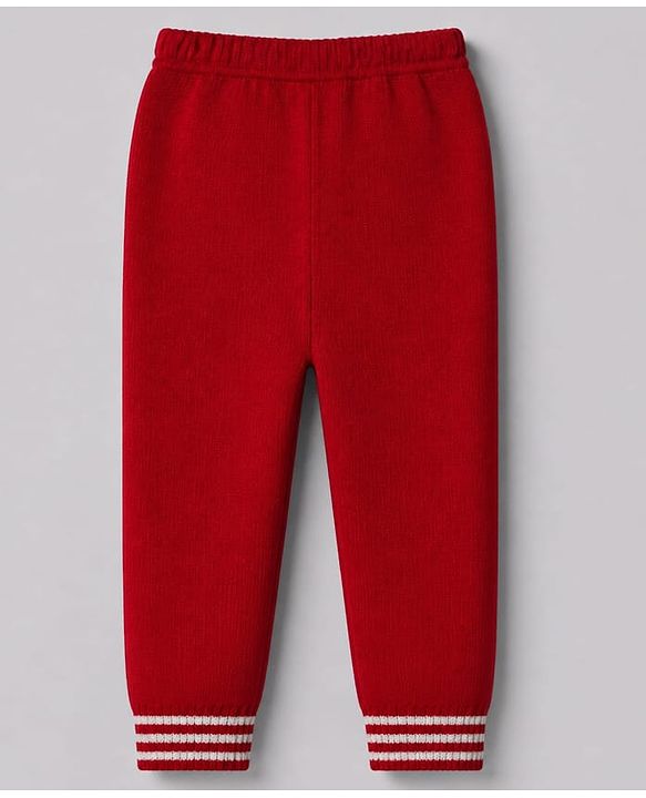 Babyhug Knit Full Sleeves Stripped Sweater Set - Red