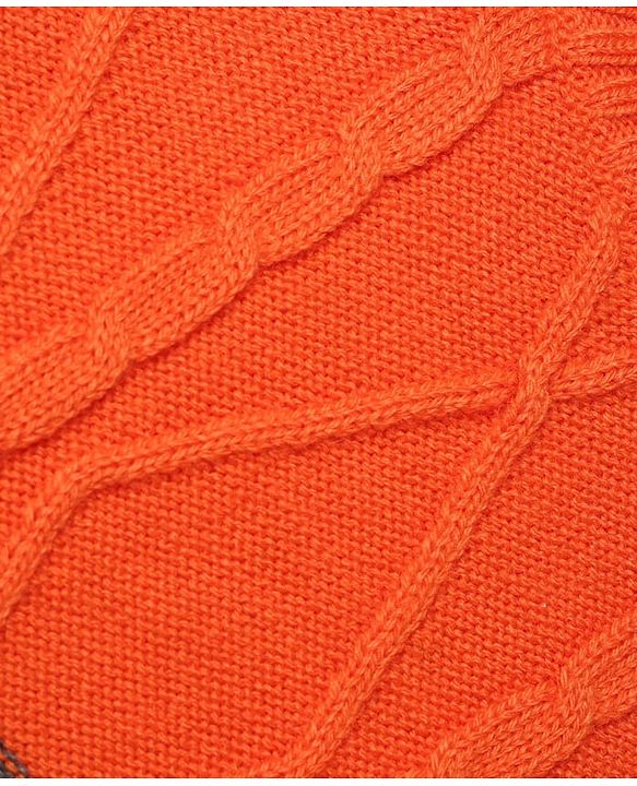 Babyhug Knit Full Sleeves Color Block Sweater Set - Orange Grey