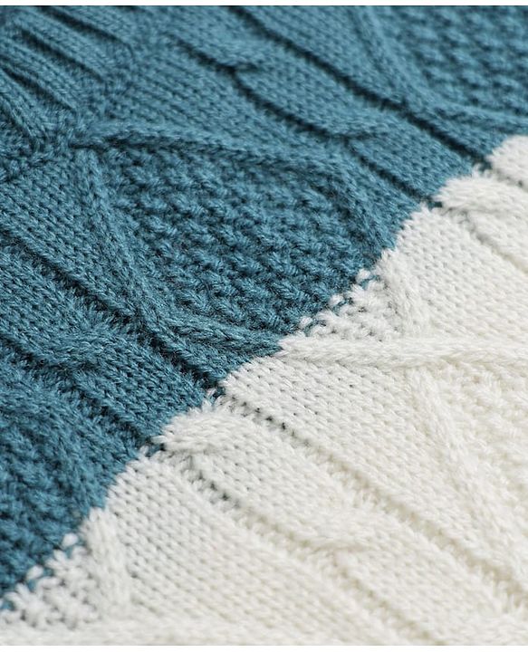 Babyhug Knit Full Sleeves Sweater and Pants Set with Cable Knit Design - White & Green