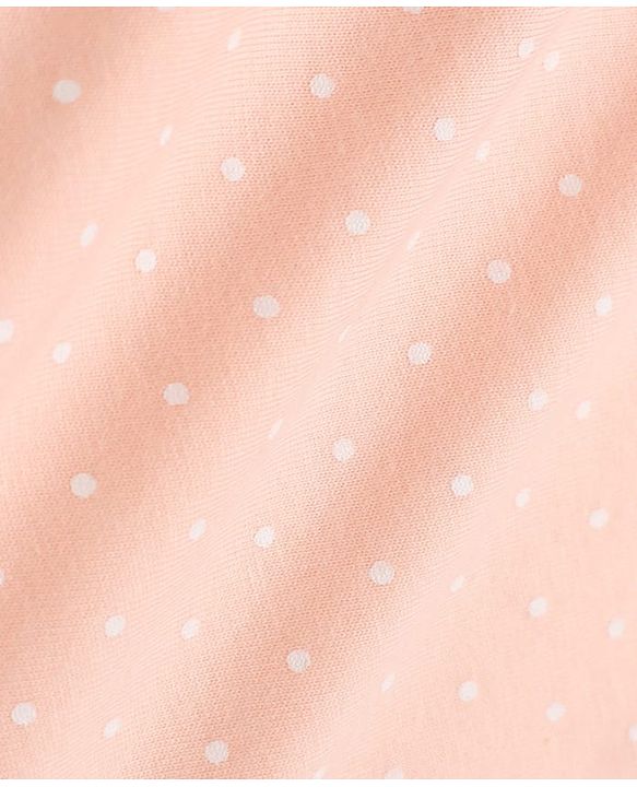 Babyhug 100% Cotton Single Jersey Knit Sleeveless One Piece Dress with Polka Dots Print - Peach