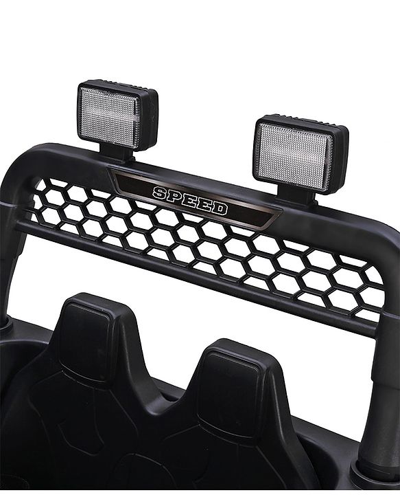 Babyhug Battery Operated Ride On Jeep with Music & LED Lights - Red| USB & AUX Connectivity| Push Button Start| Rechargeable Battery| 3 to 8 Years Boys & Girls| Remote Control| Forward & Reverse