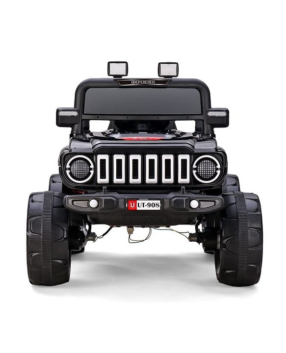 Babyhug Battery Operated Ride On Jeep with Music & LED Lights - Red| USB & AUX Connectivity| Push Button Start| Rechargeable Battery| 3 to 8 Years Boys & Girls| Remote Control| Forward & Reverse