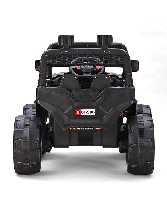 Babyhug Battery Operated Ride On Jeep with Music & LED Lights - Red| USB & AUX Connectivity| Push Button Start| Rechargeable Battery| 3 to 8 Years Boys & Girls| Remote Control| Forward & Reverse