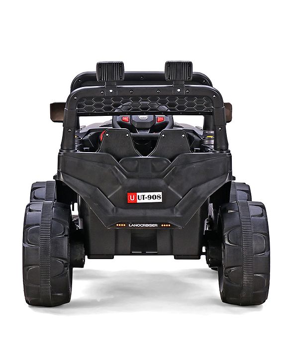 Babyhug Battery Operated Ride On Jeep with Music & LED Lights - Red| USB & AUX Connectivity| Push Button Start| Rechargeable Battery| 3 to 8 Years Boys & Girls| Remote Control| Forward & Reverse