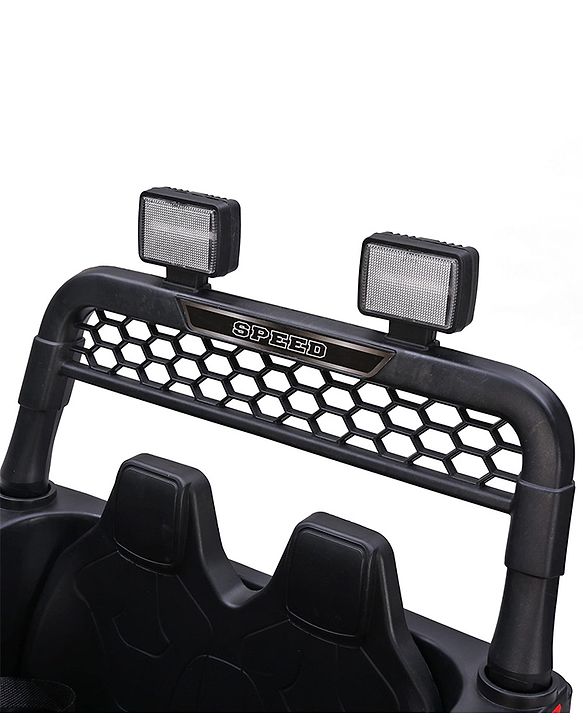 Babyhug Battery Operated Ride On Jeep with Music & LED Lights - Red| USB & AUX Connectivity| Push Button Start| Rechargeable Battery| 3 to 8 Years Boys & Girls| Remote Control| Forward & Reverse