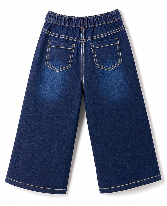 Babyhug Denim Full Length Washed Jeans with Stretch - Blue