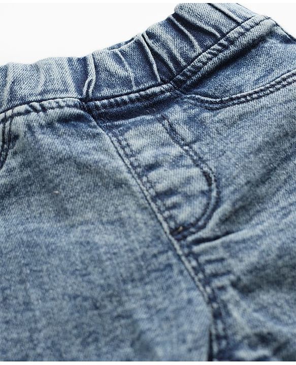 Babyhug Denim Full Length Skinny Fit Jeggings With Stretch - Light Blue