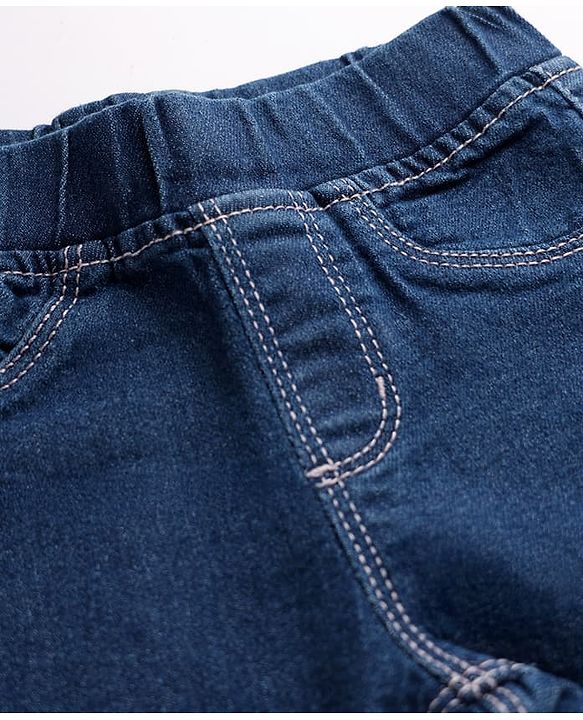 Babyhug Denim Full Length Skinny Fit Jeggings With Stretch - Light Blue