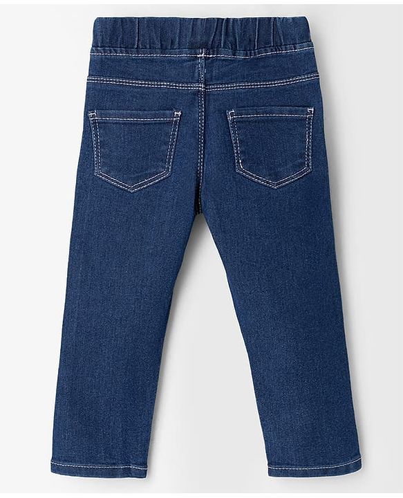 Babyhug Denim Full Length Skinny Fit Jeggings With Stretch - Light Blue