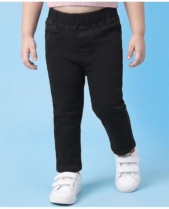 Babyhug Denim Full Length Skinny Fit Jeggings With Stretch - Light Blue