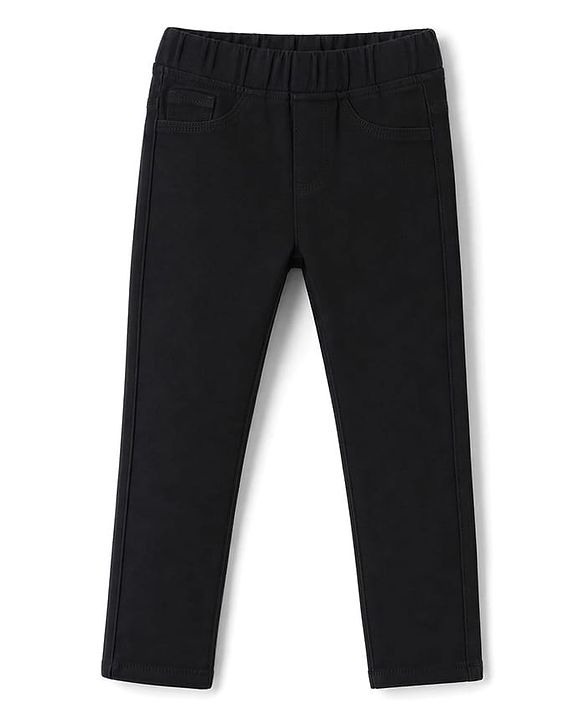Babyhug Denim Full Length Skinny Fit Jeggings With Stretch - Light Blue