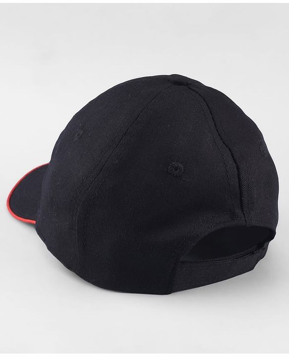 Pine Kids Marvel Cotton Woven Baseball Cap With Captain America Graphics Black - Diameter 17 cm