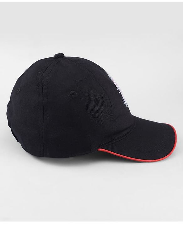 Pine Kids Marvel Cotton Woven Baseball Cap With Captain America Graphics Black - Diameter 17 cm