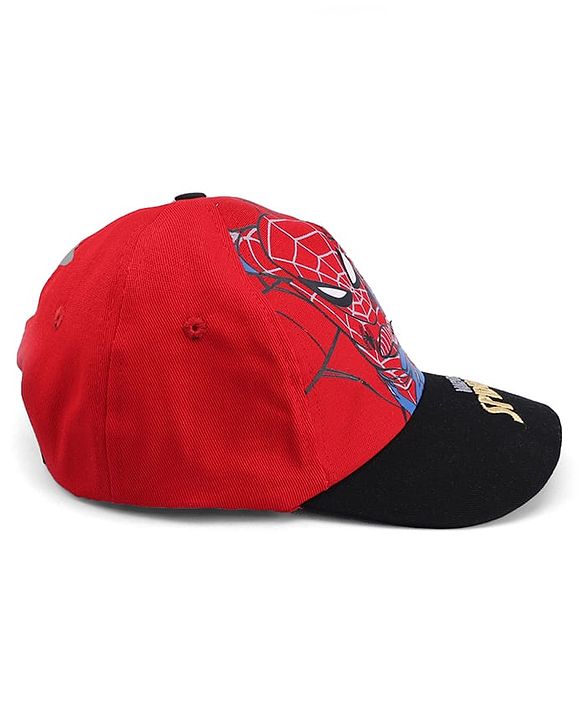 Pine Kids Marvel Cotton Woven Spiderman Graphics  Summer Cap Red - Diameter 16 cm