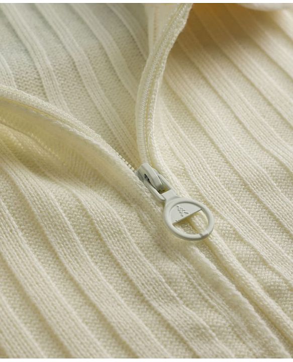 Pine Kids Knit Full Sleeves Solid Colour Front Open Sweater with Collar Neck - Off White