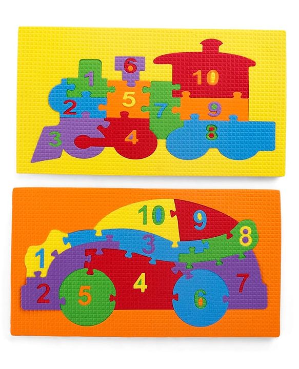 Babyhug Early Learning Educational Foam Number Puzzle Set - Car & Engine Theme| Pack of 2| Colourful Number Recognition Puzzle| Preschool Learning Toy| Fine Motor Skills & Brain Development
