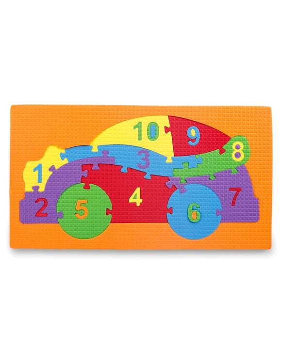 Babyhug Early Learning Educational Foam Number Puzzle Set - Car & Engine Theme| Pack of 2| Colourful Number Recognition Puzzle| Preschool Learning Toy| Fine Motor Skills & Brain Development