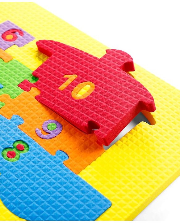 Babyhug Early Learning Educational Foam Number Puzzle Set - Car & Engine Theme| Pack of 2| Colourful Number Recognition Puzzle| Preschool Learning Toy| Fine Motor Skills & Brain Development