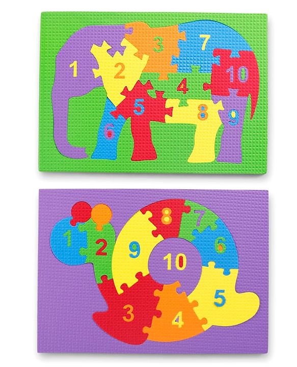 Babyhug Early Learning Educational Foam Number Puzzle Set - Car & Engine Theme| Pack of 2| Colourful Number Recognition Puzzle| Preschool Learning Toy| Fine Motor Skills & Brain Development