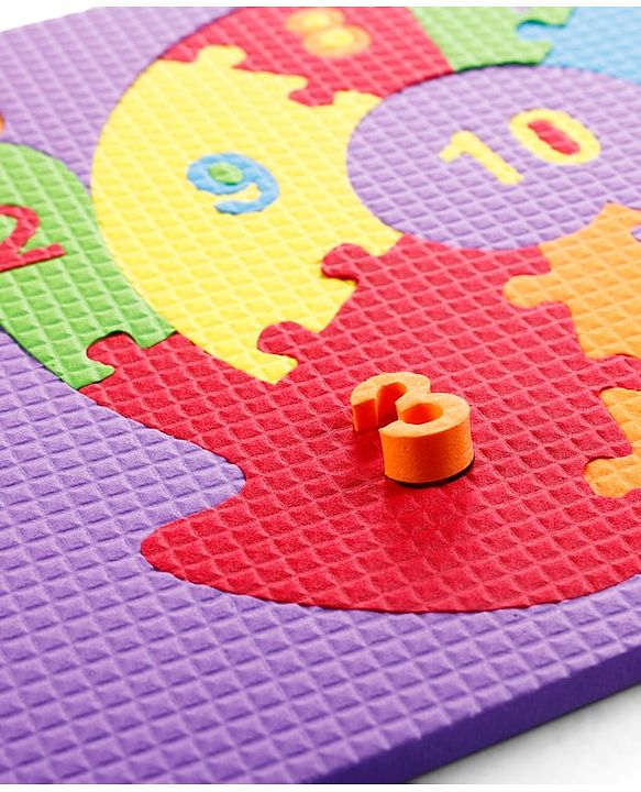 Babyhug Early Learning Educational Foam Number Puzzle Set - Car & Engine Theme| Pack of 2| Colourful Number Recognition Puzzle| Preschool Learning Toy| Fine Motor Skills & Brain Development